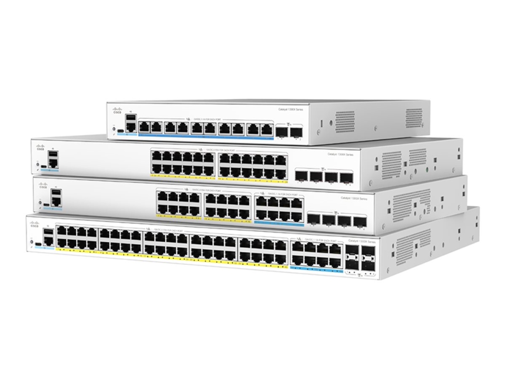 Cisco Catalyst 1300X-48T-4X - Switch - L3 - Administreret - 4 X 10 Gigabit Sfp28 + 48 X 10/100/1000Base-T - Monterbar På Stativ