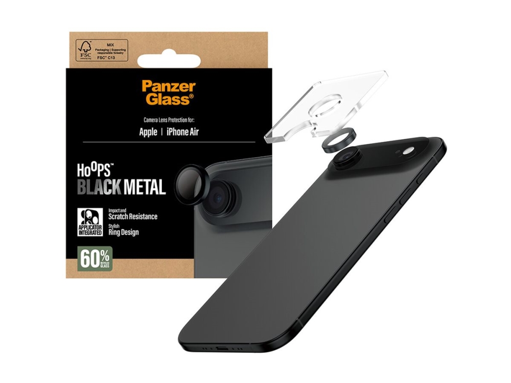 PanzerGlass Hoops Black Camera Lens Protector iPhone 17 Air Skærmbeskytter