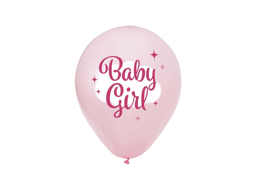 Baby Girl Latex Balloner, 8 Stk