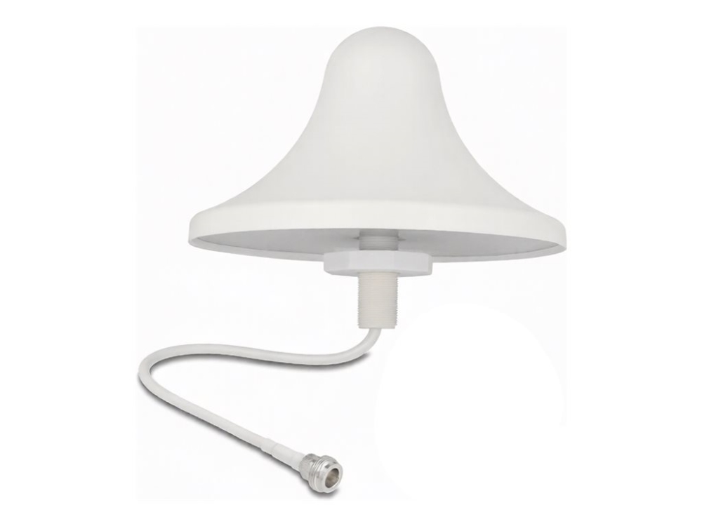 Delock 4G Wifi 2,4 Ghz Antenne N Buchse 3 Dbi 30 Cm Rg-58 Omnidirektional Deckenmontage Weiß, 3 Dbi, 0.824 - 0.96, 1.71 - 2.7 Ghz, 50 Ohm, 360°, 55°,
