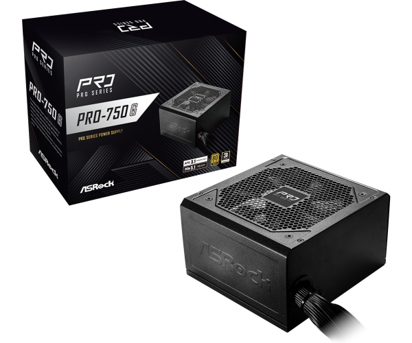 Asrock PRO-750G nätaggregat 750Watt 80+ Gold Svart | Datorkomponenter - Nätaggregat - Dator/Server nätaggregat | GameStuff