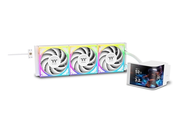 Thermaltake Magcurve 360 Ultra Snow Aio Argb Fan, Flüssigkeitskühlung, 12 Cm, 500 Rpm, 2500 Rpm, Weiß