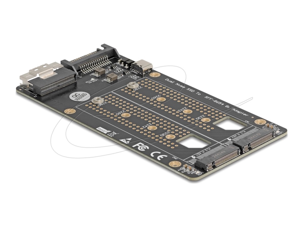 Delock 64295 Nvme Ssd-Adapter, Sff-8654 8I Til 2X M.2 Key M