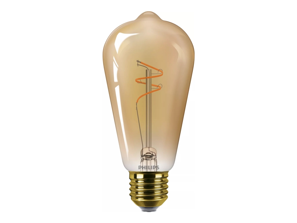 Philips - Led-Glühbirne - Form: St64 - E27 - 3,1 W (Entspricht 25 W) - Flammenlicht - 1800 K - Bernstein
