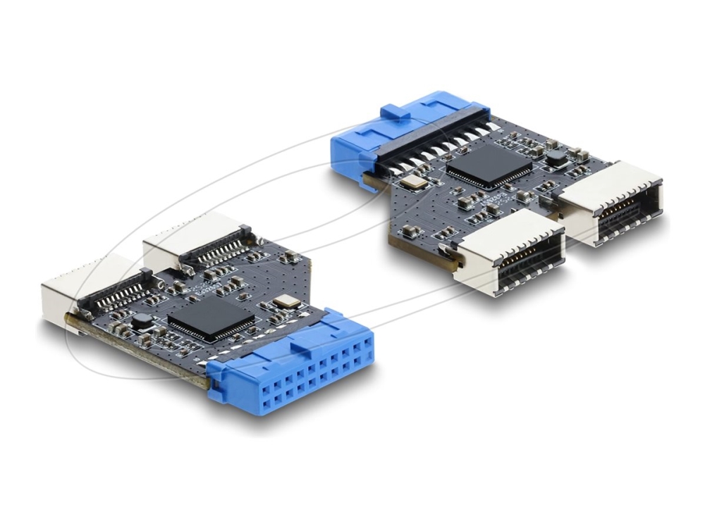 Delock 67342, Usb 5 Gbps 20 Pin Header, 2X Usb 5 Gbps 20 Pin Header, Schwarz, Blau