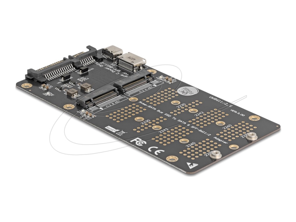 Delock-muunnin M.2 Key M NVMe SSD OCuLink SFF-8612:een ja M.2 Key B SATA SSD SATA:een