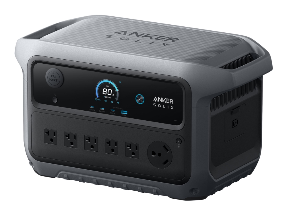 Anker SOLIX C2000 - Gen 2 - American version - transportabel strømstation - AC 120 V - 2400 Watt - litiumjernfosfat - 40000 mAh - 2048 Wh - output-stikforbindelser: 9