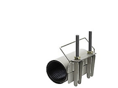 Bandagemuffe 102-112x200mm - AISI316-EPDM. 1-sidet bespænding, m/håndtag. AVK