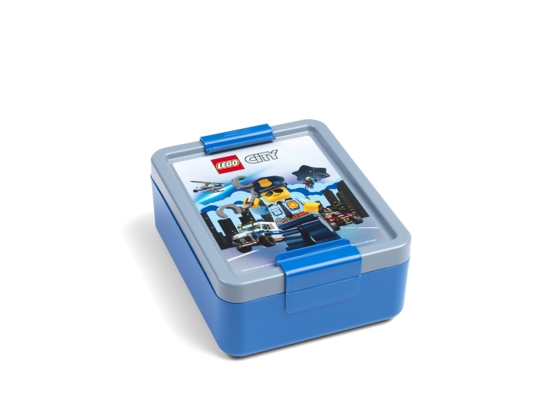 Lego Brotdose Lunch Box City, Blau Aus Pp, Mit Lego-Emoticon-Grafiken Auf Dem Deckel, - 1 Stück (40521735)