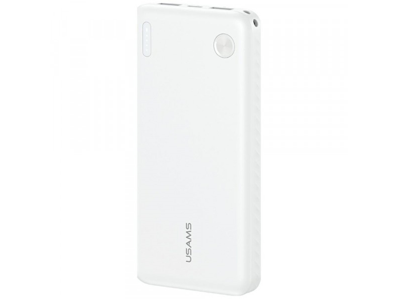 Usams Pb83 Powerbank 10000 Mah: 2X Usb-A, 1X Usb-C, Hvid