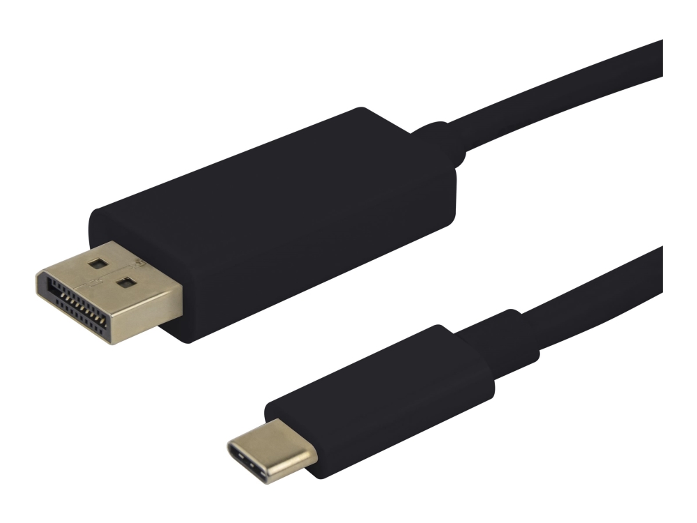 Deltaco - Displayport Kabel - Usb-C (Han) Til Displayport (Han) - 50 Cm - 4K Uhd Support - Sort