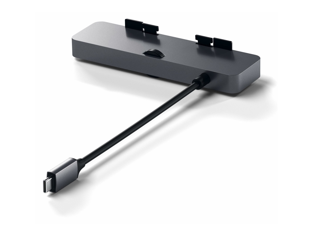 Satechi Aluminium Typ-C Klammer Hub Pro - Hub - 3 X Superspeed Usb 3.0 + 1 X Usb-C - Desktop