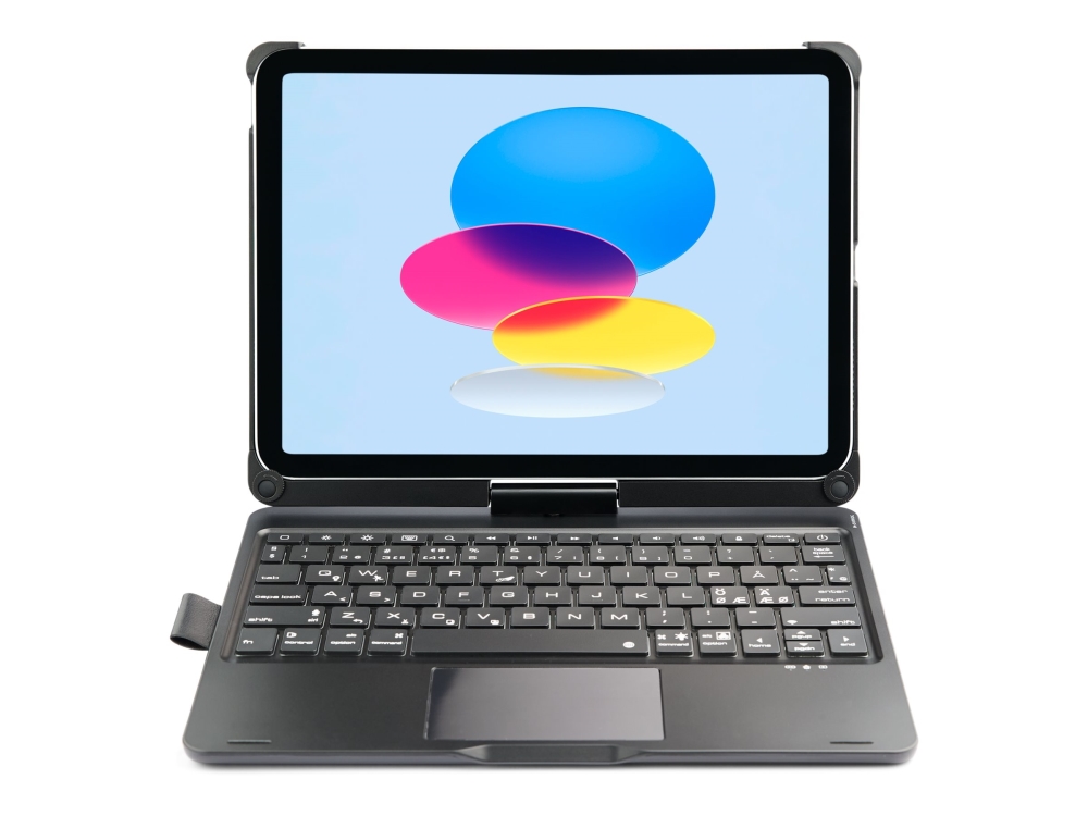 XCEED CoverKey - Tangentbord och foliefodral - med pekdyna - trådlös - Bluetooth - QWERTY - nordiskt (danska/finska/norska/svenska) - svart | Datortillbehör - Laddare & Batterier - Bärbar nätaggregat | GameStuff