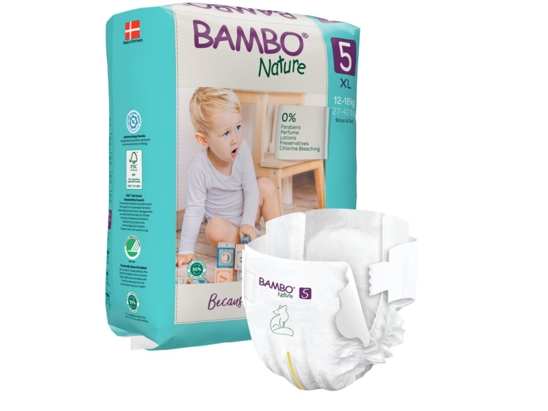 Børneble, tapeble, miljømærket, Bambo Nature, 5 - (6 stk.)