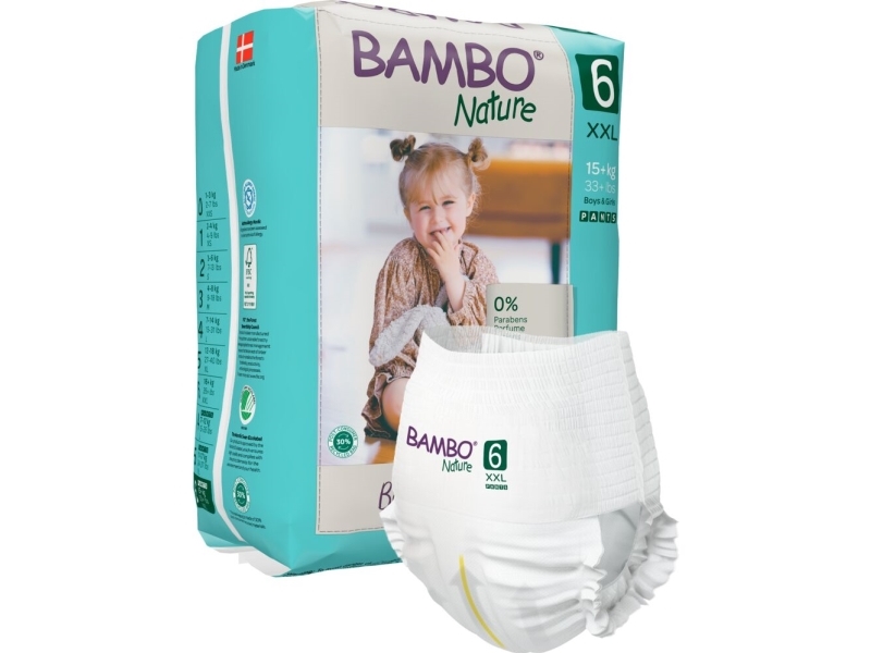 Børneble, bukseble, miljømærket, Bambo Nature Pants, 6 - (5 stk.)