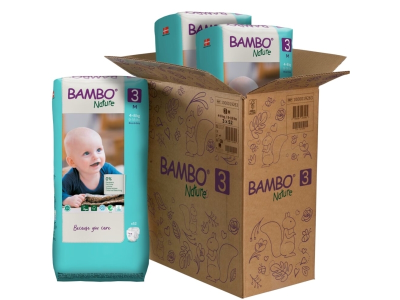 Børneble, tapeble, miljømærket, Bambo Nature, 3, tall pack - (3 stk.)