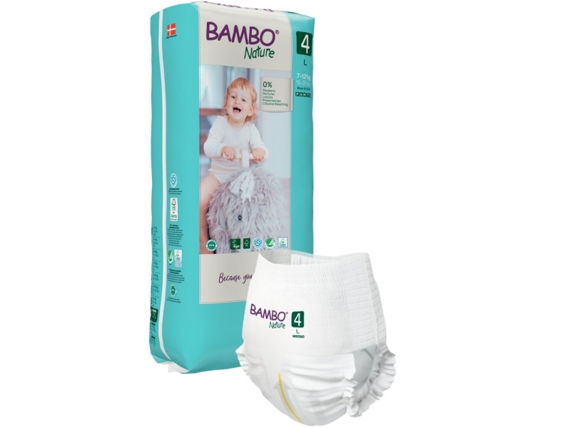 Børneble, bukseble, miljømærket, Bambo Nature Pants, 4, tall pack, (Tall) - (3 stk.)