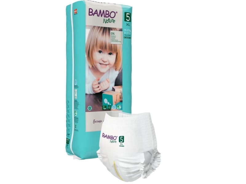 Børneble, bukseble, miljømærket, Bambo Nature Pants, 5, tall pack, (Tall) - (3 stk.)