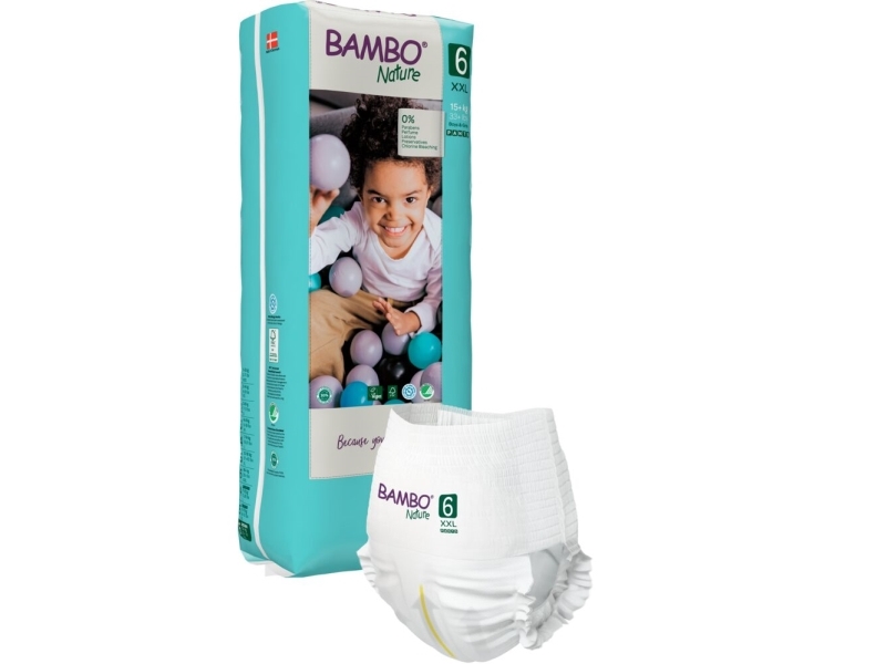 Børneble, bukseble, miljømærket, Bambo Nature Pants, 6, tall pack, (Tall) - (3 stk.)