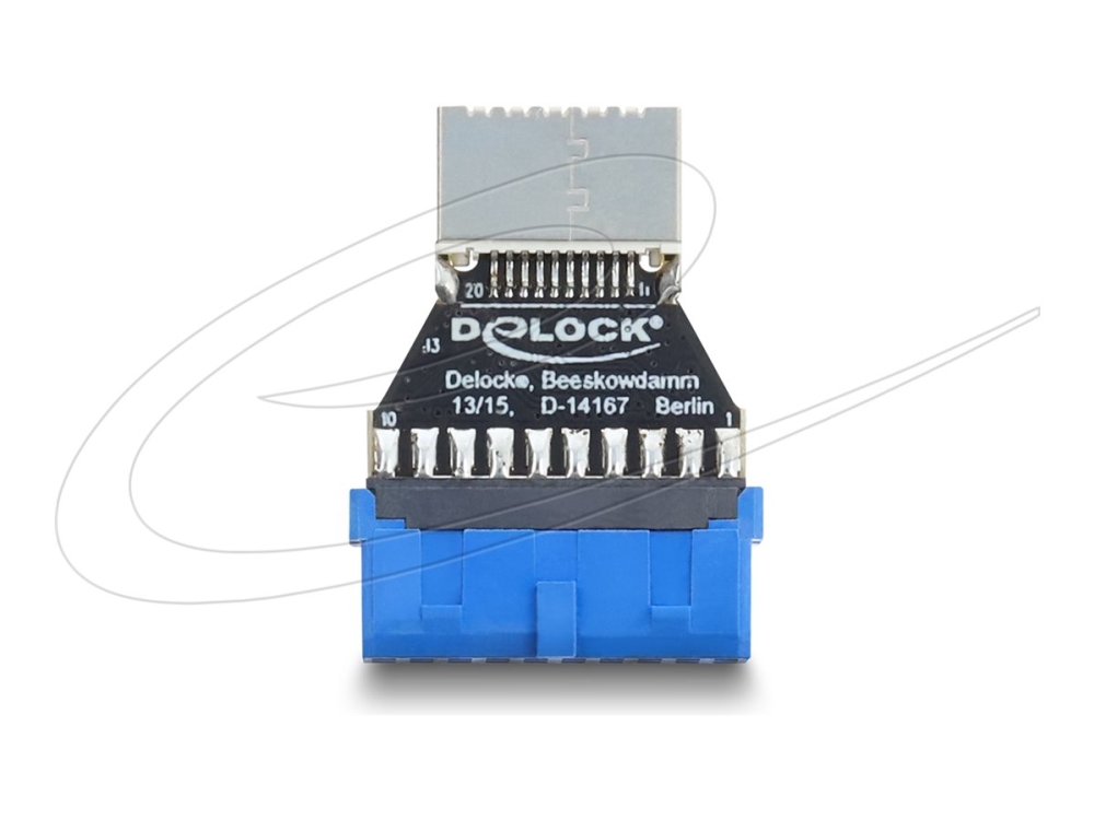 Delock 67344, Usb 5 Gbps 20 Pin Header, Type-E, Blau