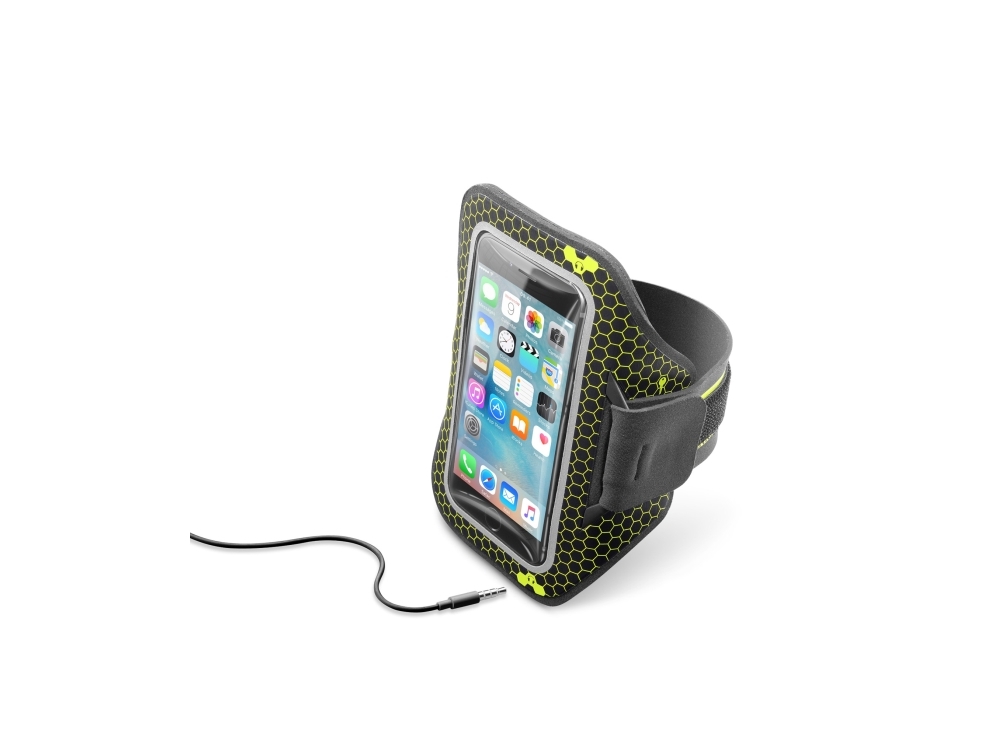 Cellularline Armband Running - Bis Zu 5,2", Armbandbehälter, Jede Marke, 13,2 Cm (5.2"), Schwarz, Gelb