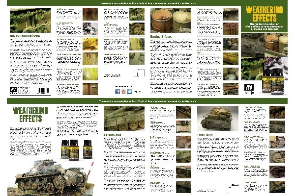 Vallejo Cc333 - Color Chart - Weathering Effects Farvekort