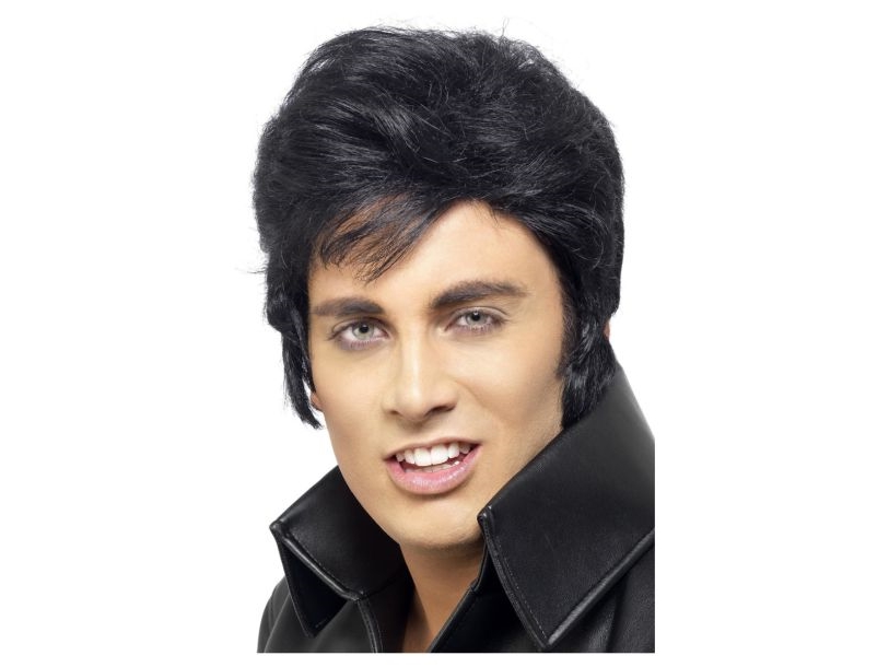 Schwarze Elvis-Perücke