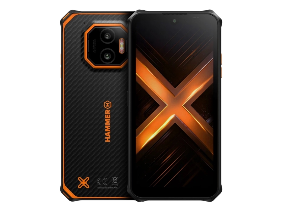 Hammer Energy X2, 15,5 Cm (6.1"), 6 Gb, 128 Gb, 50 Mp, Android 15, Schwarz, Orange