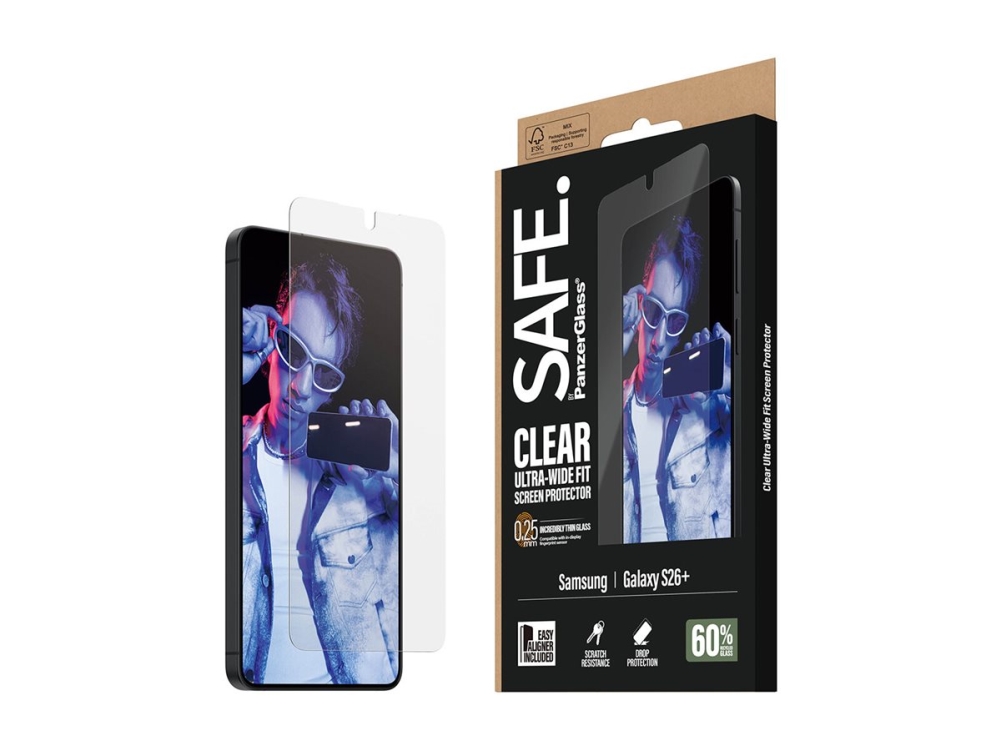 PanzerGlass SAFE. by ® Screen Protector Samsung New Galaxy S 2026 Plus | Ultra-Wide Fit w. EasyAligner Samsung - New Galaxy S2026 Plus