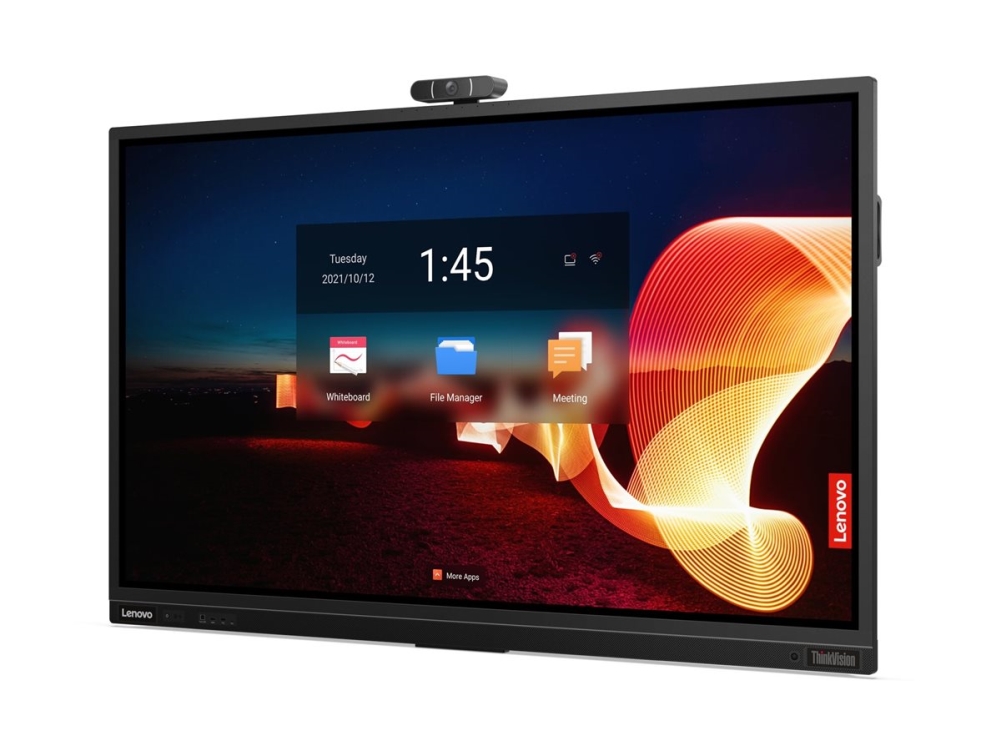 Lenovo ThinkVision T75 - 75 Diagonal klasse LED-bagbelyst LCD paneldisplay - interaktiv - med touchscreen (multi touch) / 8-mikrofon array / aftagelig 4K kamera - Smart TV - Android - 4K UHD (2160p) 3840 x 2160 - HDR - Direct LED - ravnsort