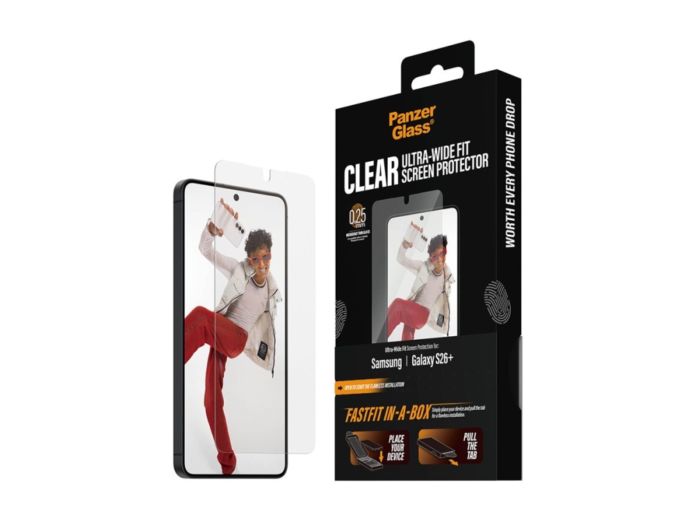 PanzerGlass ® Screen Protector Samsung New Galaxy S 2026 Plus | Ultra-Wide Fit w. FASTFIT IN-A-BOX Samsung - New Galaxy S2026 Plus Samsung Galaxy S26+