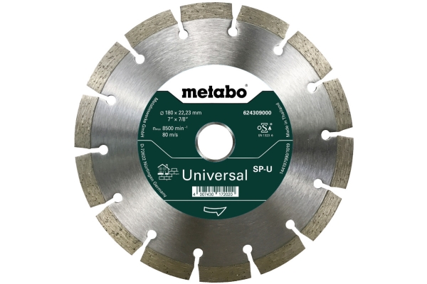 Metabo 624309000, Beton, Sandsten, Flise, 18 cm, 2,22 cm, 8500 rpm, Metabo, 1 stk