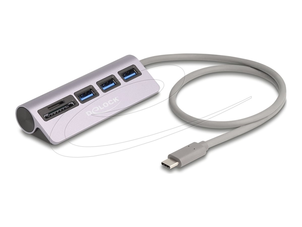 Delock 3 Port Usb 5 Gbps Hub Inklusive Sd Und Micro Sd Card Reader Mit Usb Type-C Anschluss