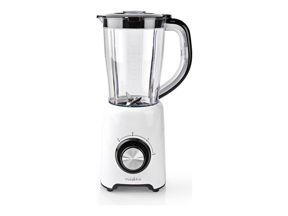 Nedis KABL300CWT, Pöydällä pidettävä tehosekoitin, 1,5 L, Syke-toiminto, 0,88 m, 800 W, Musta, Valkoinen