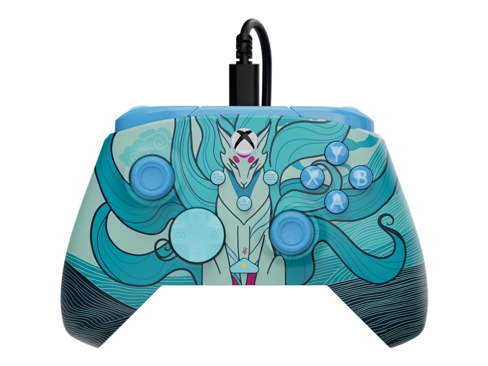 Turtle Beach Rematch Advanced Blue Kitsune Wired Gaming Controller Für Xbox Und Pc – Leuchteffekt, Zuweisbare Tasten, 2.5M Kabel, Offiziell Lizenzier