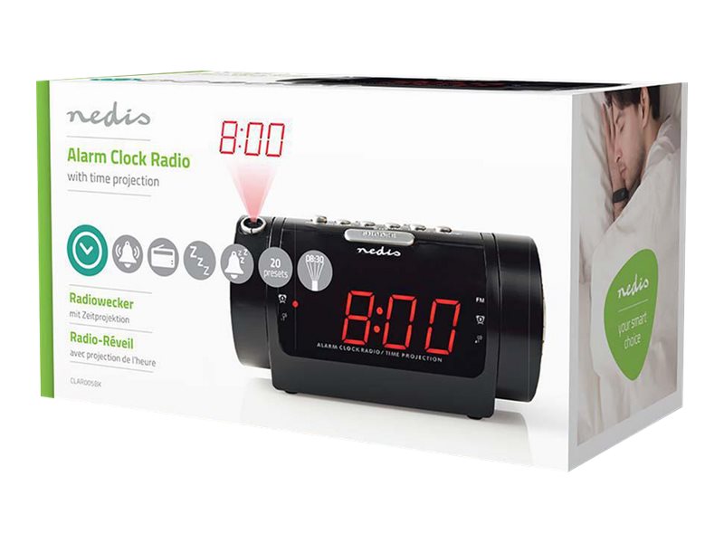 Nedis Clar005bk - Clock-Radio - Sort