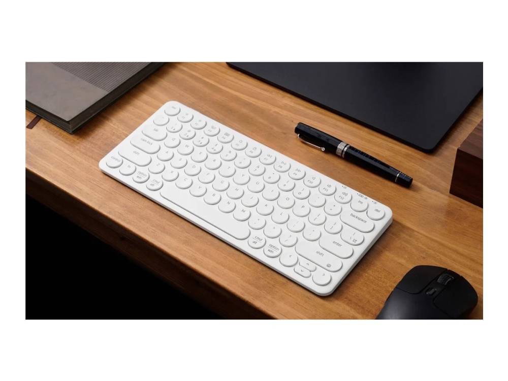 Keychron B3 Pro - Tastatur - Ultra-Slim - 75% - Kabellos - 2,4 Ghz, Usb-C, Bluetooth 5.2 - Qwerty - Usa - Elfenbeinweiß