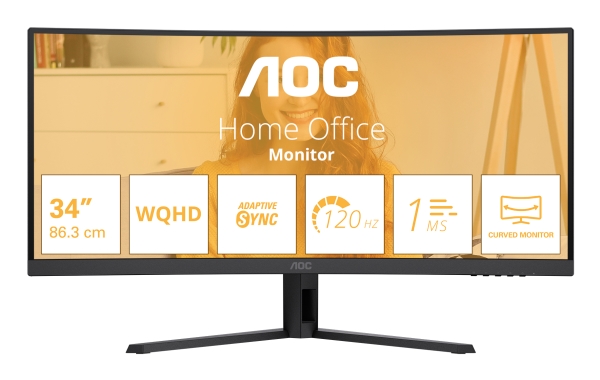 Aoc B3 Cu34b3e, 86,4 Cm (34"), 3440 X 1440 Pixel, Wide Quad Hd, Led, 4 Ms, Schwarz