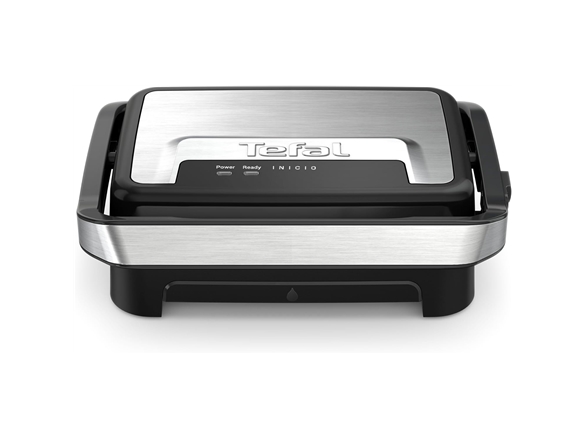 Tefal Inicio Compact GC270D10, Sort, Rustfrit stål, Rektangulær, Rist, 230 x 145 mm, 1 zone(s), Hængslet låg