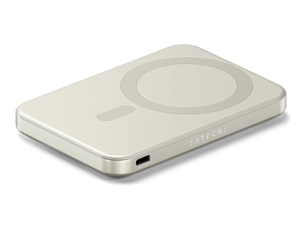 Satechi Onthego - Trådløs Power Bank - 5000 Mah - 15 Watt (Usb-C) - På Kabel: Usb-C - Sand