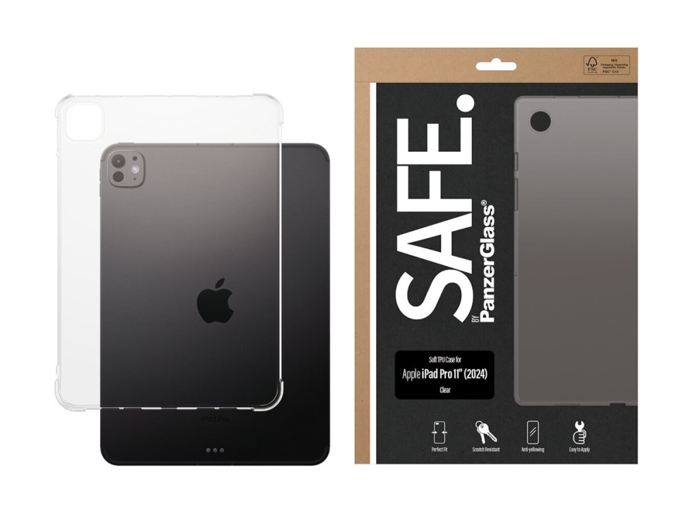 Panzerglass Safe. By Tpu Case Transparent Ipad Pro 11'''' (2024), Cover, Apple, Apple - Ipad Pro 11'''' (2024), Transparent