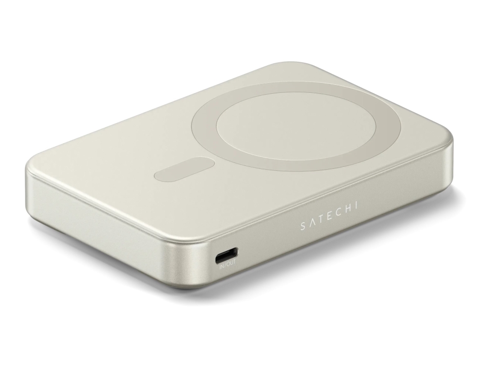Satechi Onthego - Trådløs Power Bank - 10000 Mah - 15 Watt (Usb-C) - På Kabel: Usb-C - Sand