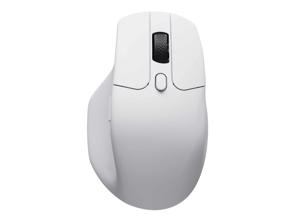 Keychron M6 - Mus - Ergonomisk - Optisk - 10 Knapper - Trådløs, Kablet - 2.4 Ghz, Bluetooth 5.1, Usb-C - Usb-C Trådløs Modtager - Hvid