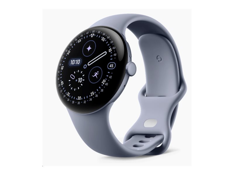Google Pixel Watch 4 - 45 Mm - Satin Månestens Aluminium - Smart Ur Med Aktivt Bånd - Fluoroelastomer Med Blød Berøringsbelægning - Månestens - Bånds
