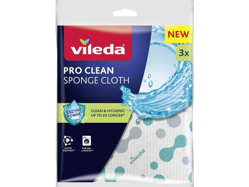 Køkkenrengøring Og Tilbehør Vileda Pro Clean Schwammtuch Trocken 3Er 179195