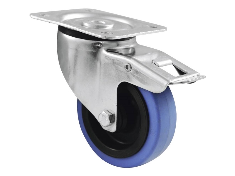 Roadinger Lenkrolle 100Mm Blue Wheel Mit Bremse (30004007)