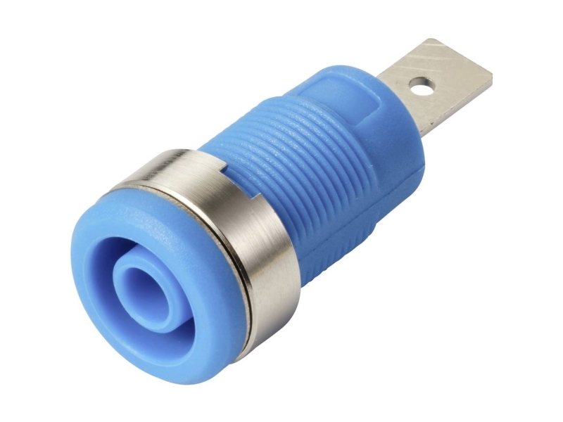 TRU COMPONENTS MP-32 blau Sikkerhedsindbygningsbøsning Tilslutning, lige Stift-diameter: 4 mm Blå 1 stk Bulk