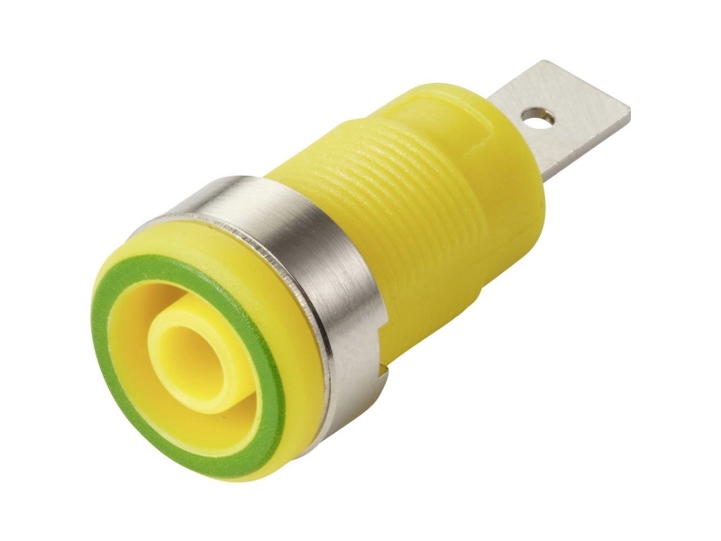 Tru Components Mp-32 Grün-Gelb Sicherheits-Einbaubuchse Anschluss Gerade Stiftdurchmesser: 4 Mm 1 Stk Bulk