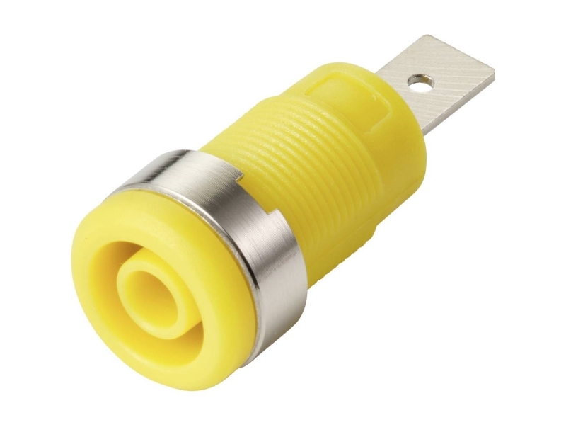 Tru Components Mp-32 Gelb Sicherheits-Einbaubuchse, Gerader Anschluss, Stift-Ø 4 Mm