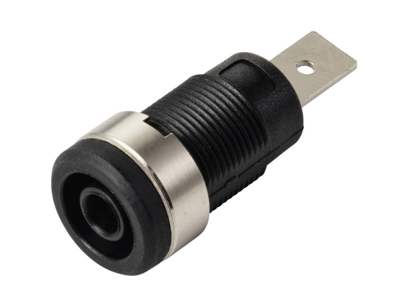 Tru Components Mp-32 Schwarz Sicherheits-Einbaubuchse, Gerade Anschluss, Stiftdurchmesser 4 Mm (1 Stk.) Bulk